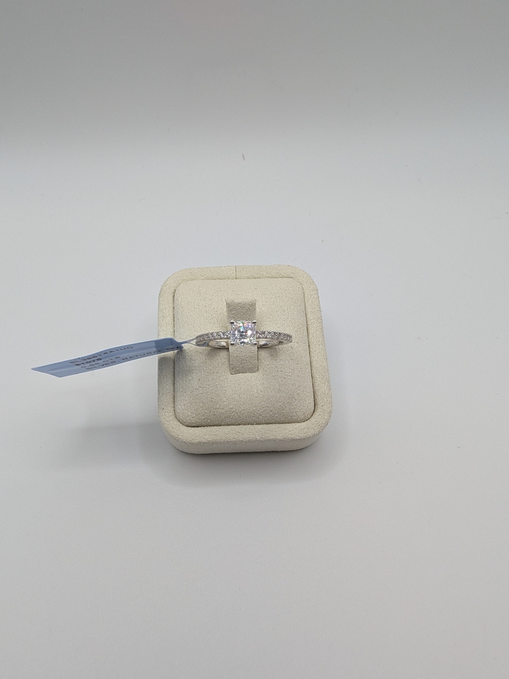 NWT 0.66 ctw Natural Diamond Ring Cushion Cut 925 Sterling Silver Size 7 - Picture 2 of 7
